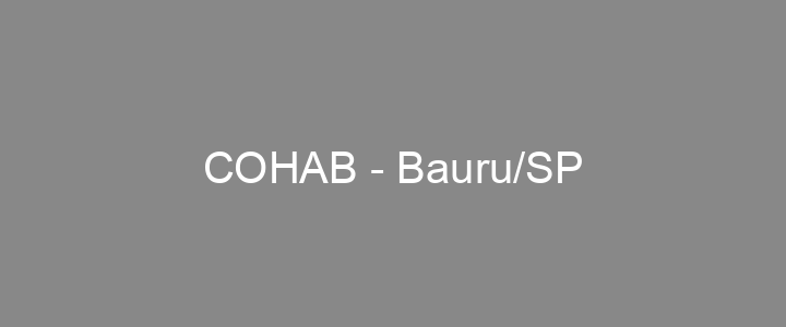 Provas Anteriores COHAB - Bauru/SP